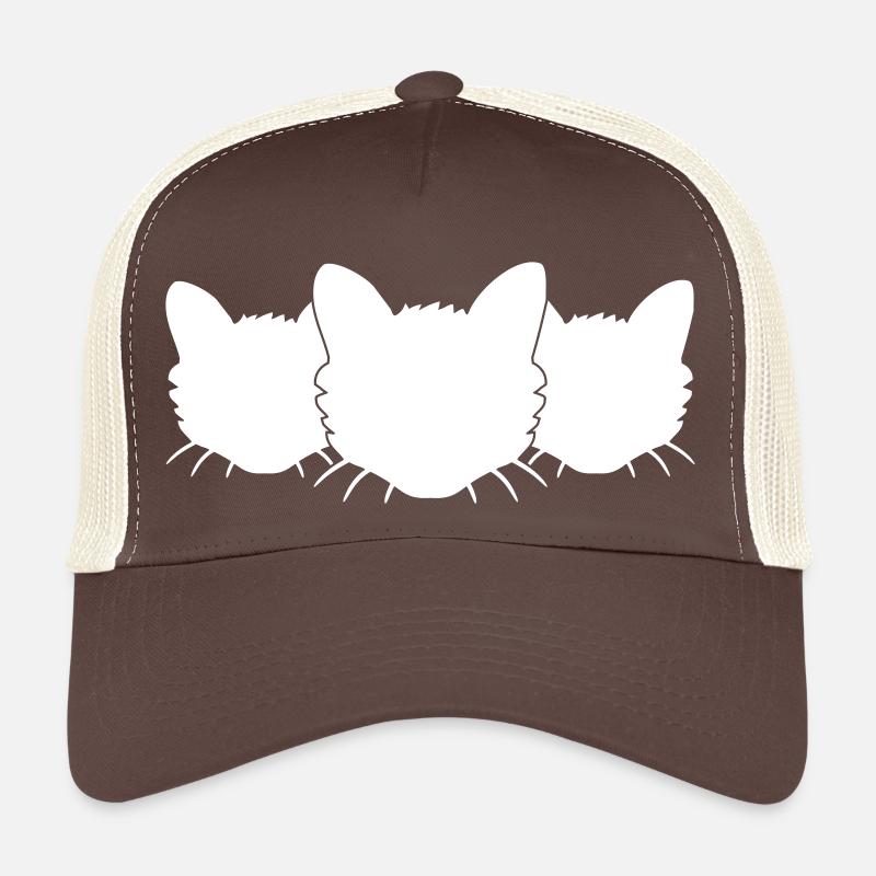 3 Chats Silhouettes Trois Amis Equipe Chefs d’équipe Casquette trucker 