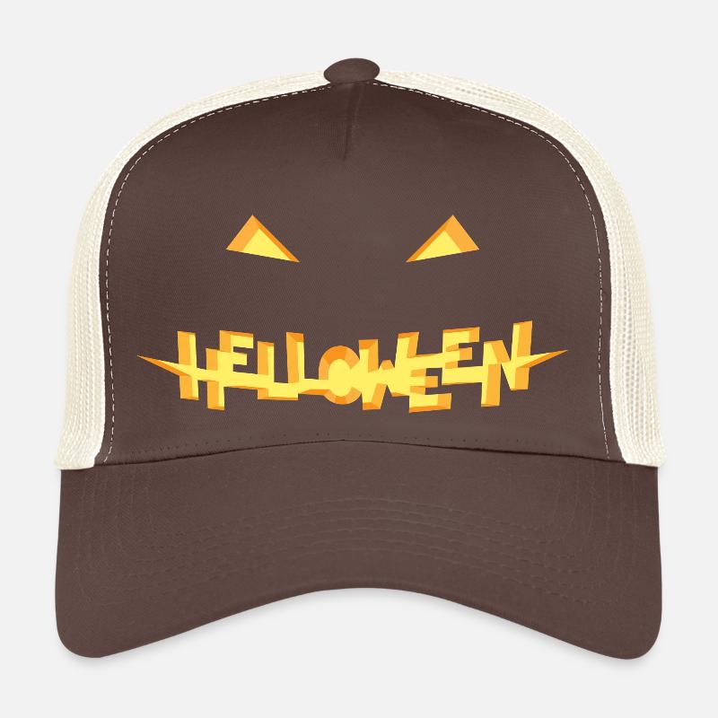 Helloween Pumpkin Type Face Trucker Cap