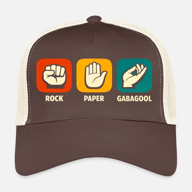 Rock Paper Gabagool Lustiges italienisches Essen G Trucker Cap
