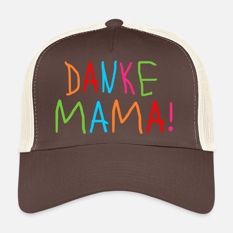 KINDERSCHRIFT SCHRIFTZUG DANKE MAMA - MUTTERTAG - Trucker Cap - Braun/Beige