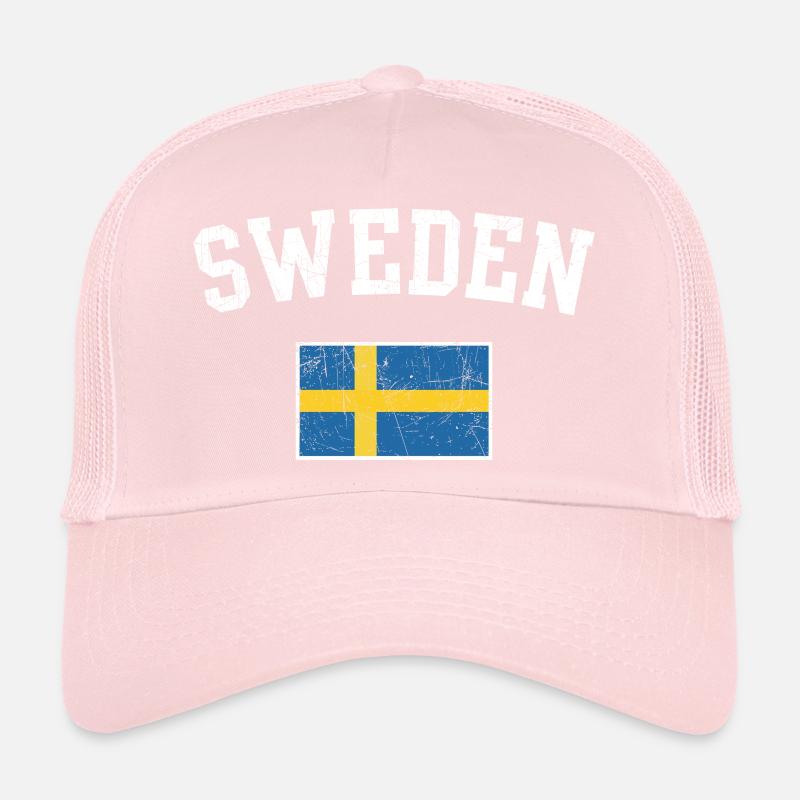 Sweden Flag Arc Tee Trucker Cap