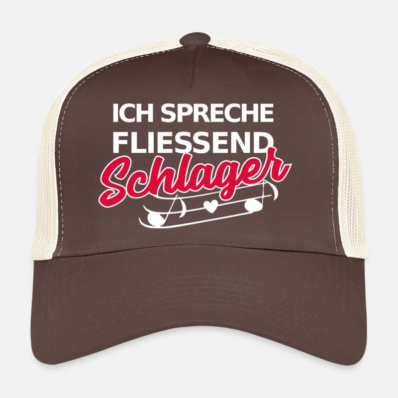 Lustiger Schlager Spruch - Ich spreche fließend - Trucker Cap - Braun/Beige