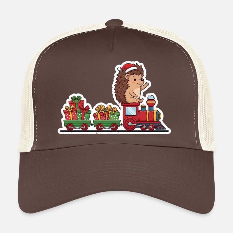 Weihnachtsigel Zug mit Geschenken Trucker Cap