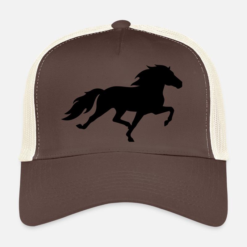 Cheval islandais dans le pass de course - Casquette trucker  - marron/beige
