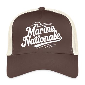 Marine Nationale - Casquette trucker  - marron/beige - Devant