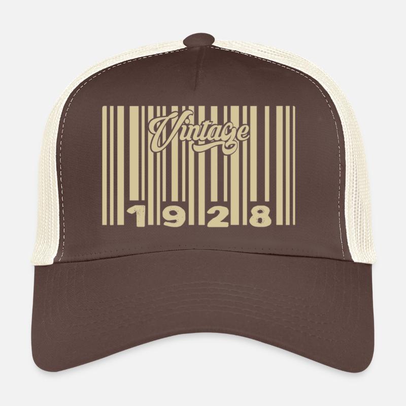 vintage 1928 Code barre 1928: Année 2025. Casquette trucker 