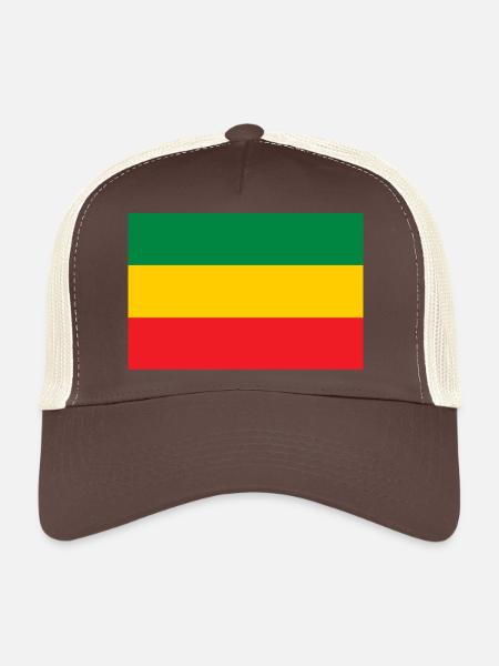 Flag of the Reggae Rasta Jah Rastafari Roots - Trucker Cap - brown/beige - Front