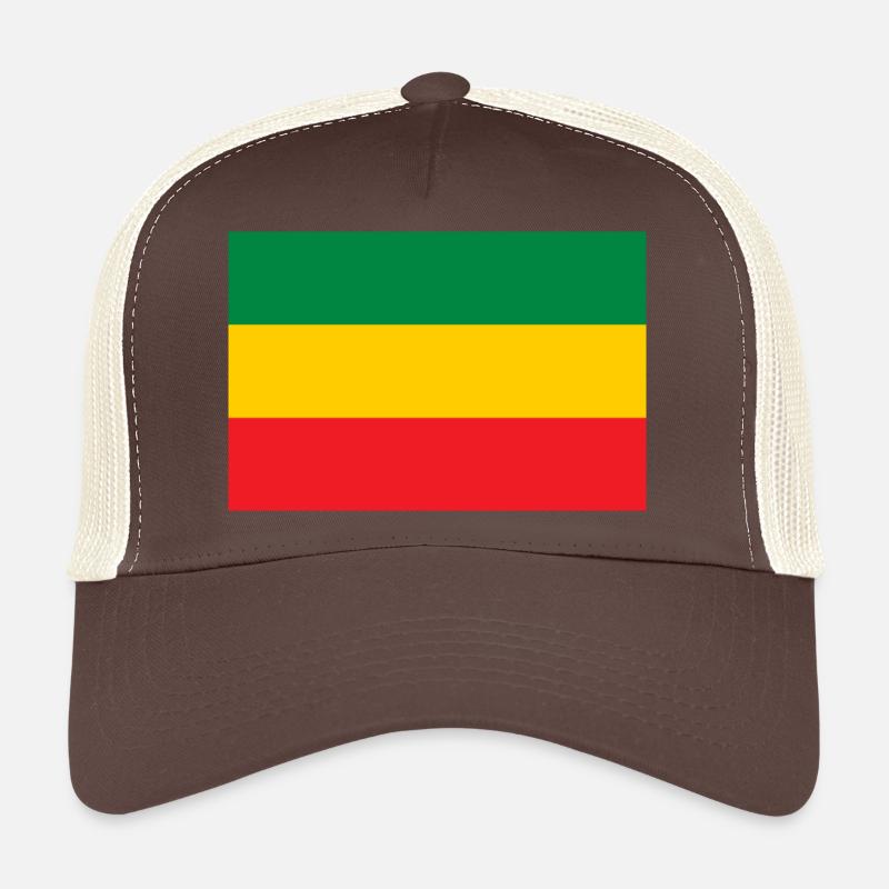 Drapeau des racines rastafari reggae rasta jah Casquette trucker 