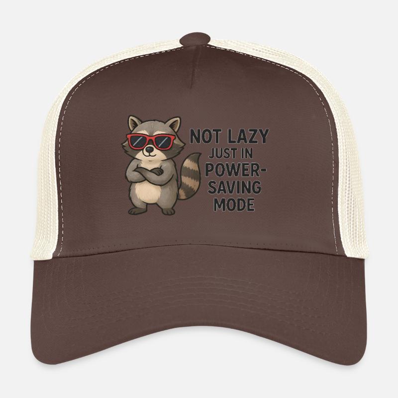 Coole Waschbär NOT LAZY JUST IN POWER SAVE MODE Trucker Cap