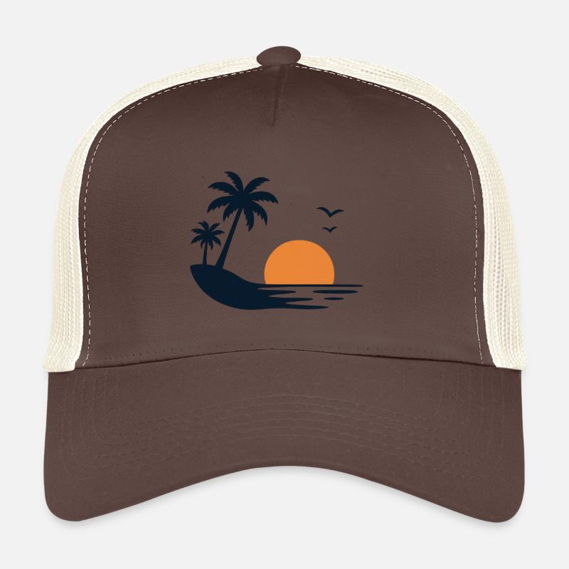 Île tropicale du couchant de soleil Casquette trucker 