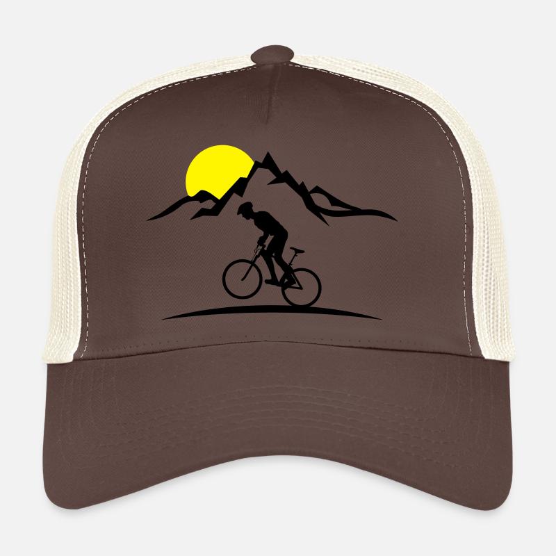 Sport - Mountainbiker Berge - Trucker Cap - Braun/Beige
