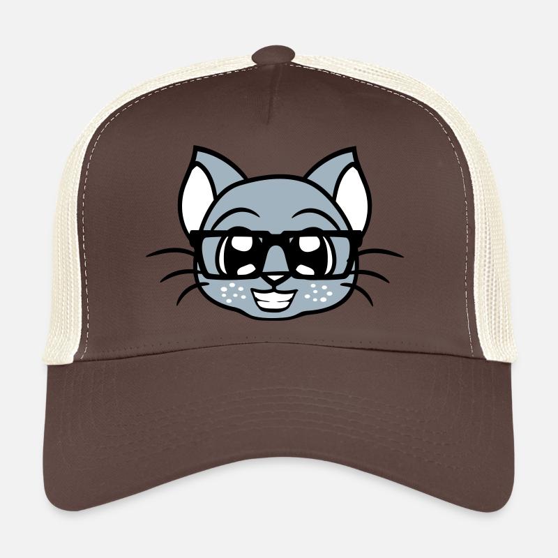 Smart Nerd Cat Lunettes à monture en corne Geek Kitten Casquette trucker 