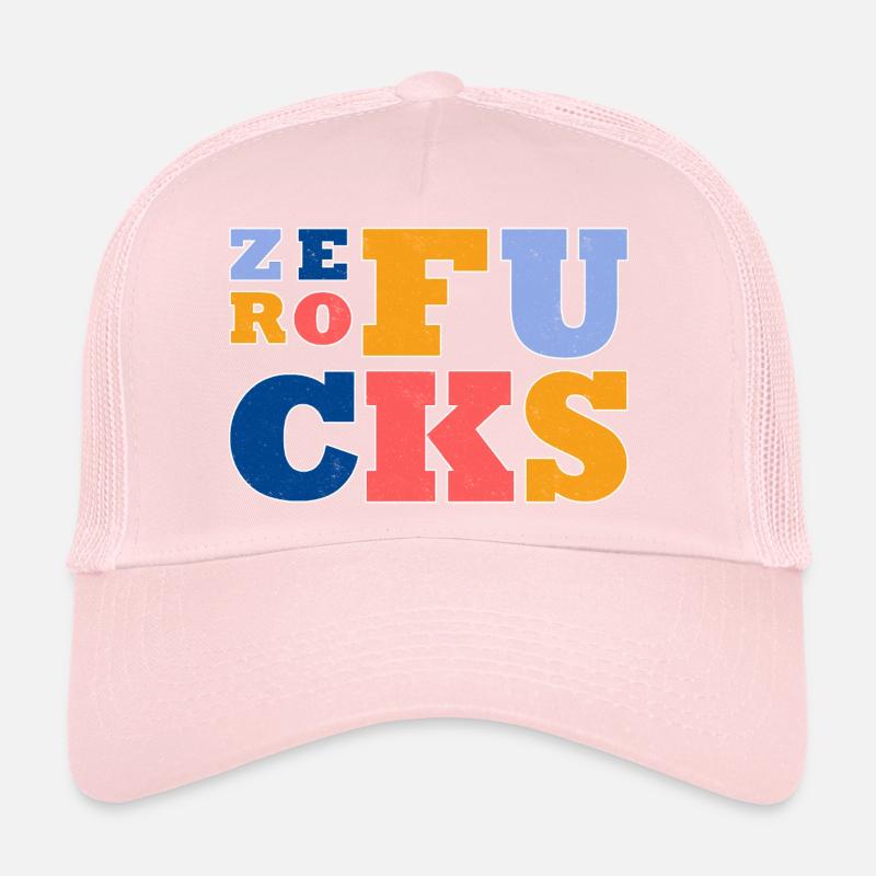 Style rétro coloré - Zero Fucks Text Design Casquette trucker 