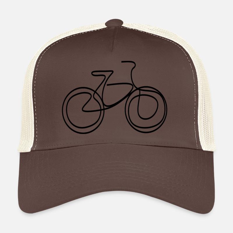 LINE ART WHEEL BLACK MINIMALISM Trucker Cap