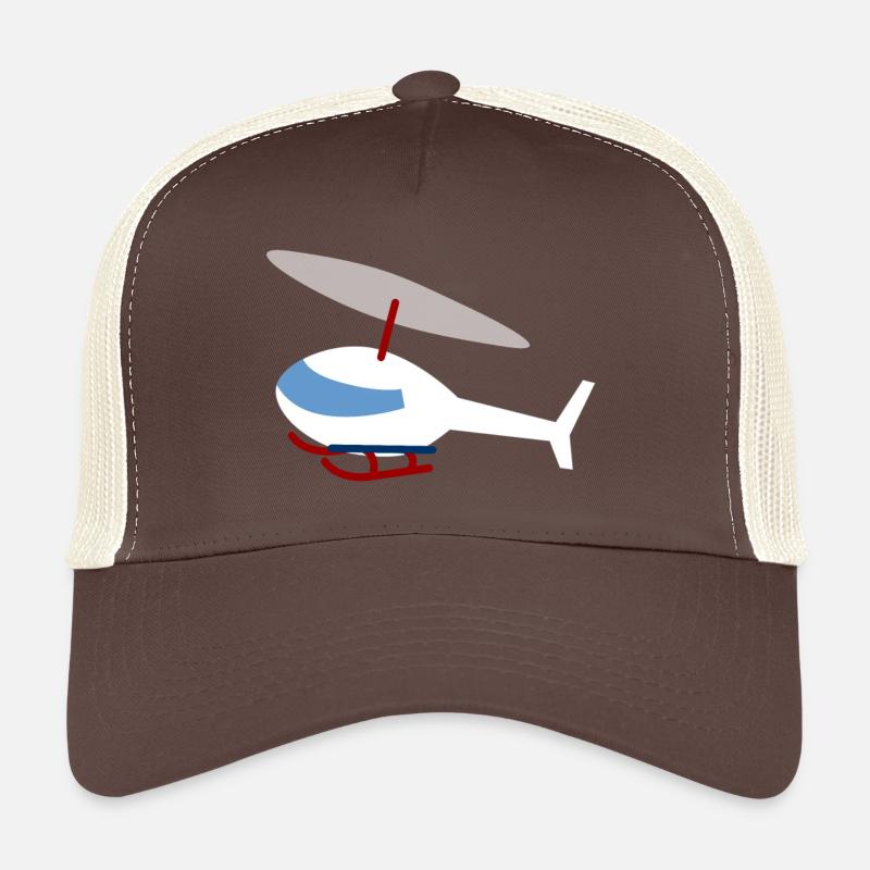Hélicoptère blanc Casquette trucker 