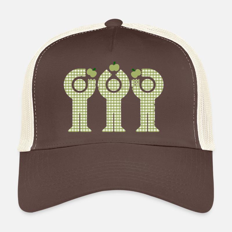 Green Gingham Minis Apfelfiguren - Trucker Cap - Braun/Beige