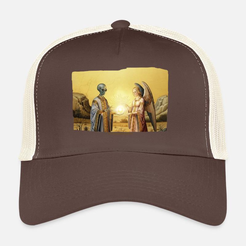 Alien & Angel Light Orb Encounter Medieval Sci-Fi Trucker Cap