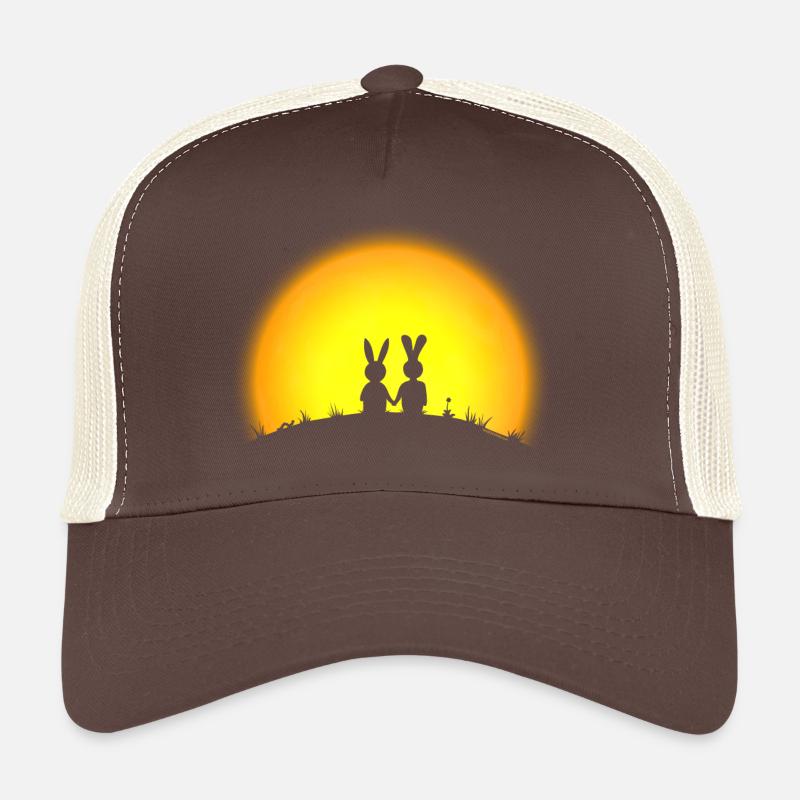 lapin lièvre lapins coucher de soleil date de Casquette trucker 