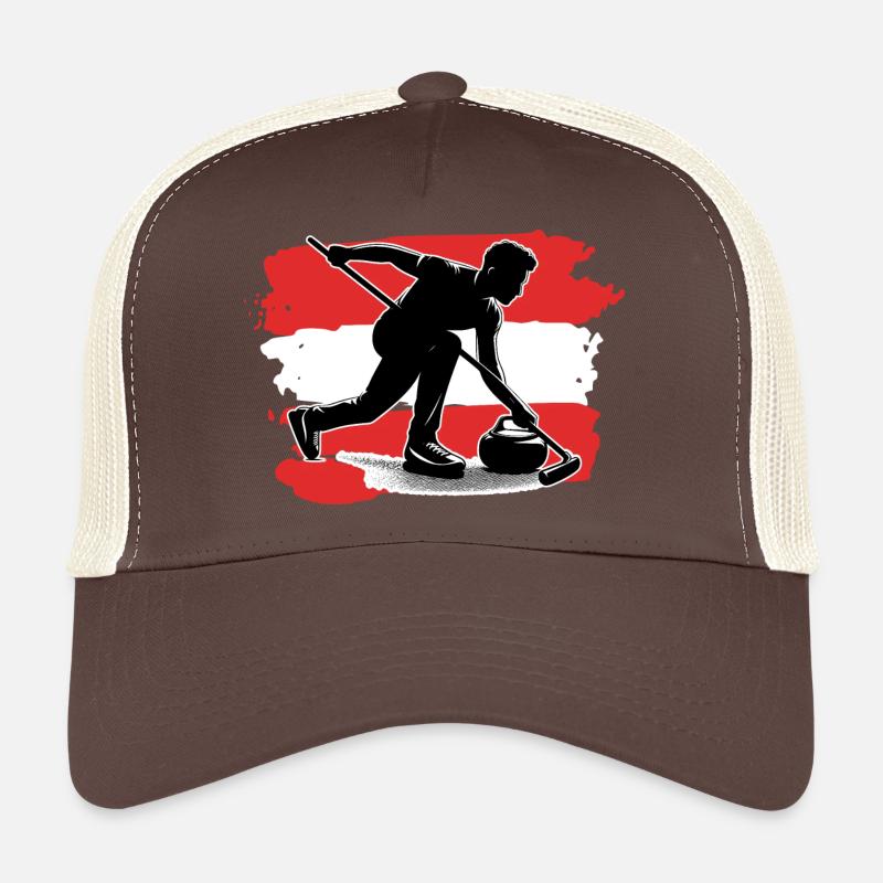 Curling avec drapeau autrichien Casquette trucker 
