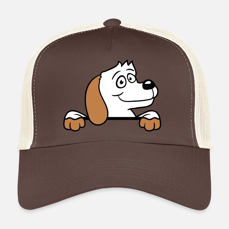 Hund Hinter Mauer Zaun Schild Guckt Glücklich Süß Trucker Cap