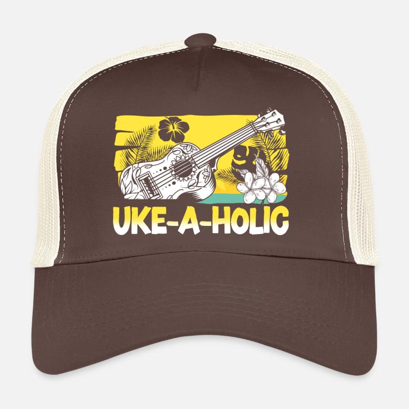 Hawaiian Ukulele Uke Uke-A-Holic Trucker Cap