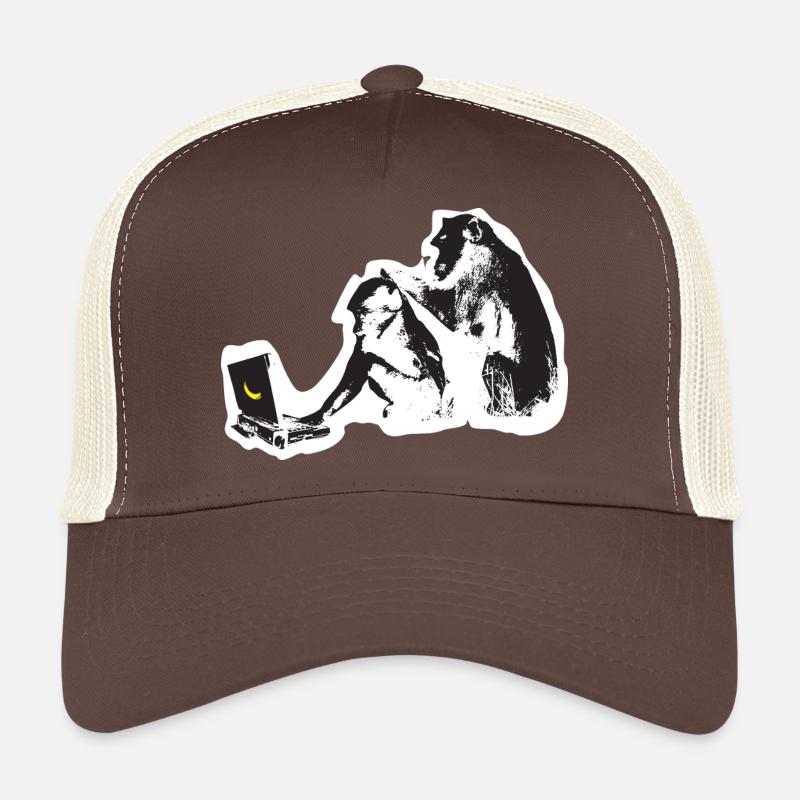 Street Art Tech Monkey - Trucker Cap - Braun/Beige