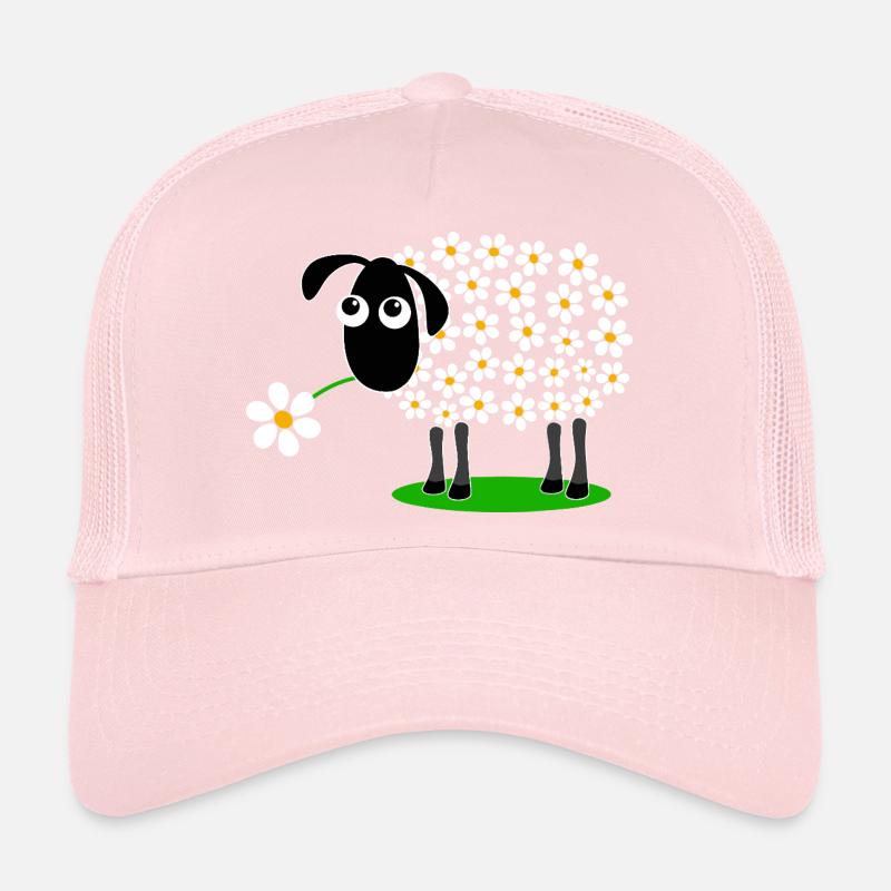 Daisy Parade Sheep Cartoon Trucker Cap