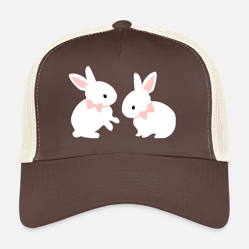 Blanc Twins lapin - lapin bébé oreille rose Casquette trucker 