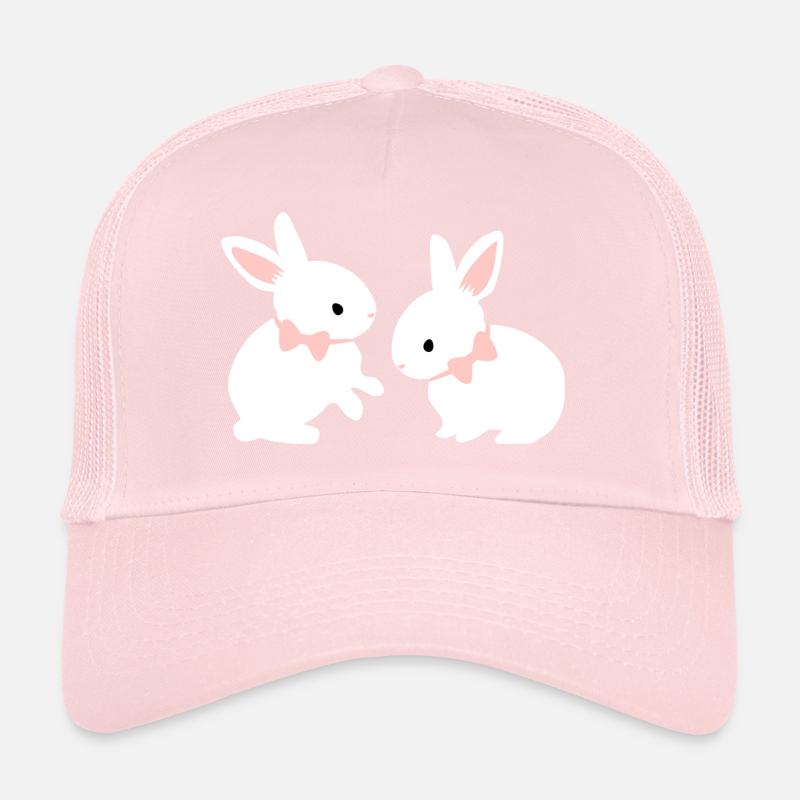 Blanc Twins lapin - lapin bébé oreille rose Casquette trucker 