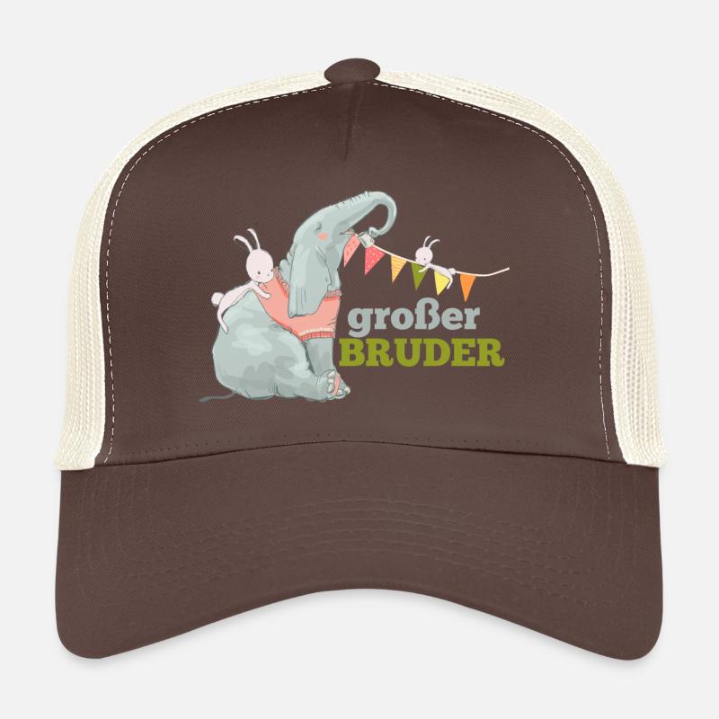 großer Bruder Elefant Hase - Trucker Cap - Braun/Beige