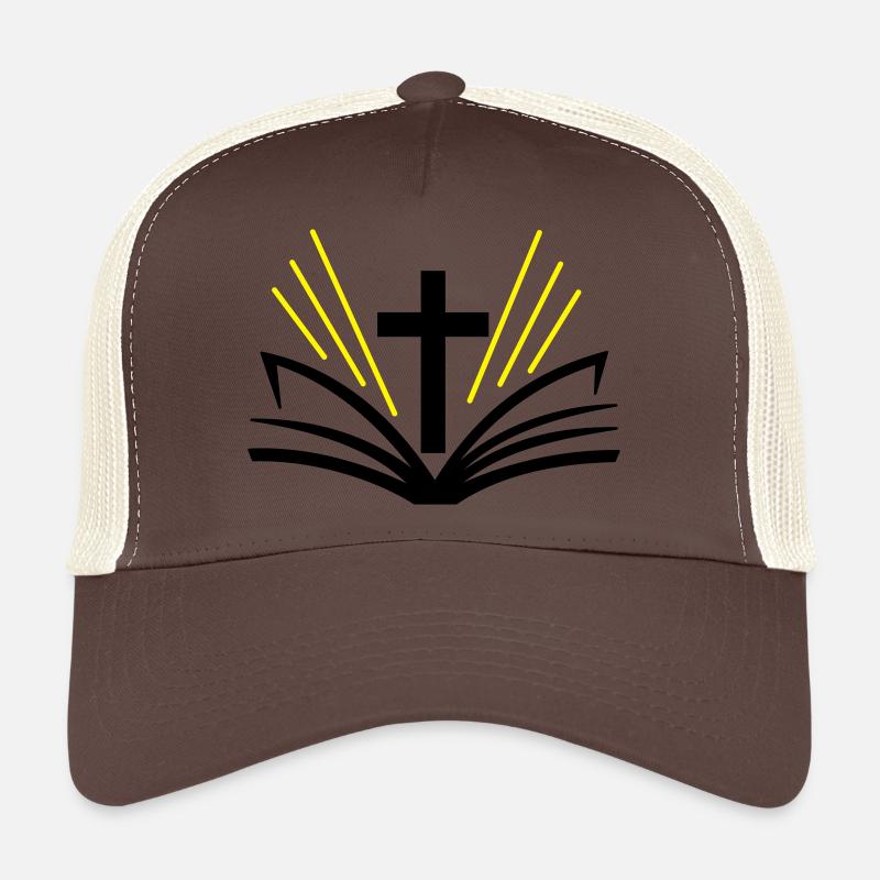 2c Croix Bible - Casquette trucker  - marron/beige