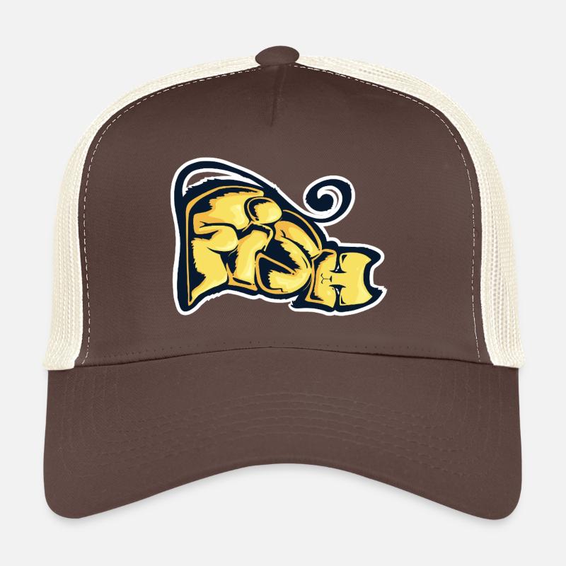 Fish, a drawn word - Trucker Cap - brown/beige