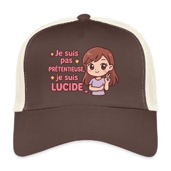 Je suis pas prétentieuse – kawaii fille lucide - Casquette trucker  - marron/beige - Devant