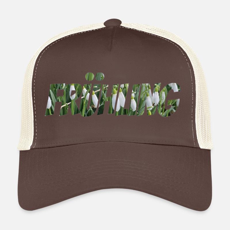 Frühling – Blumen Schriftzug mit Schneeglöckchen Trucker Cap