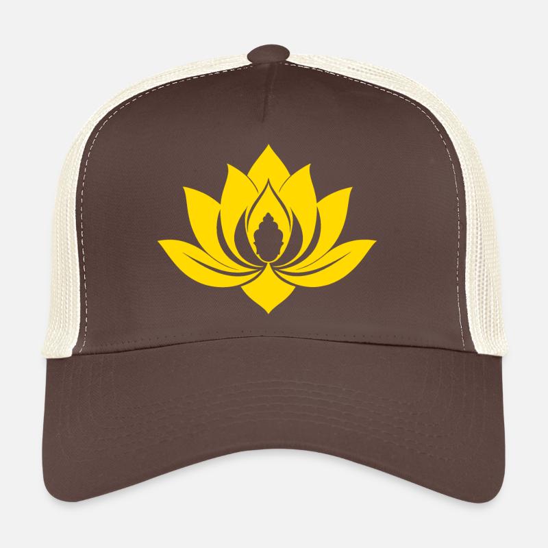 Gelber Lotus - Trucker Cap - Braun/Beige