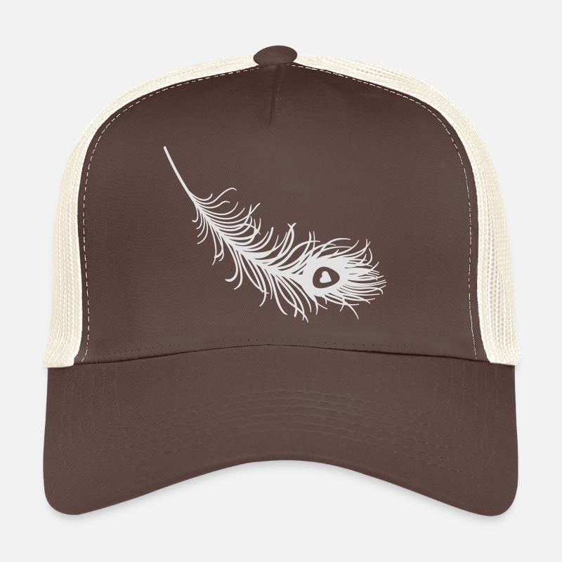Feder mit Herz - Trucker Cap - Braun/Beige