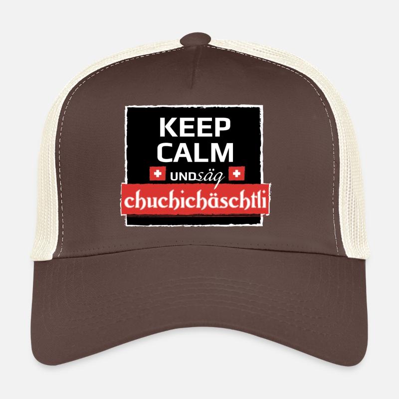 KeepCalm und Schweizerdeutsch - Trucker Cap - Braun/Beige