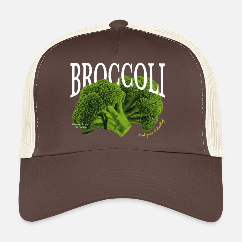 Broccoli – Ästhetisches Gemüse-Design - Trucker Cap - Braun/Beige