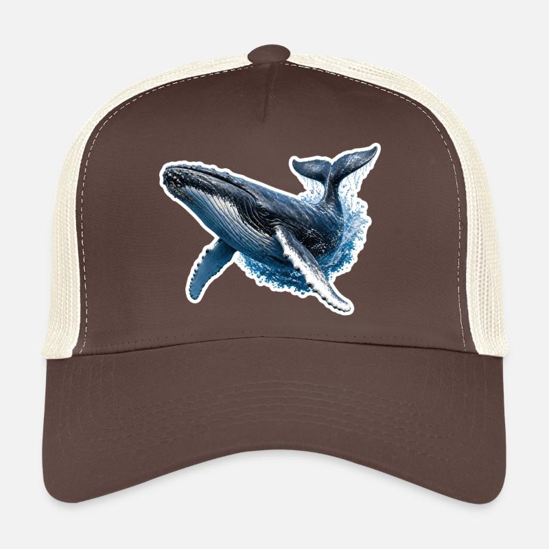 Baleine à bosse bondissante – Illustrations marines dynamiques Casquette trucker 