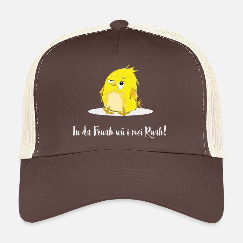 In da Fruah wü i mei Ruah! Morgenmuffel, Vogel - Trucker Cap - Braun/Beige