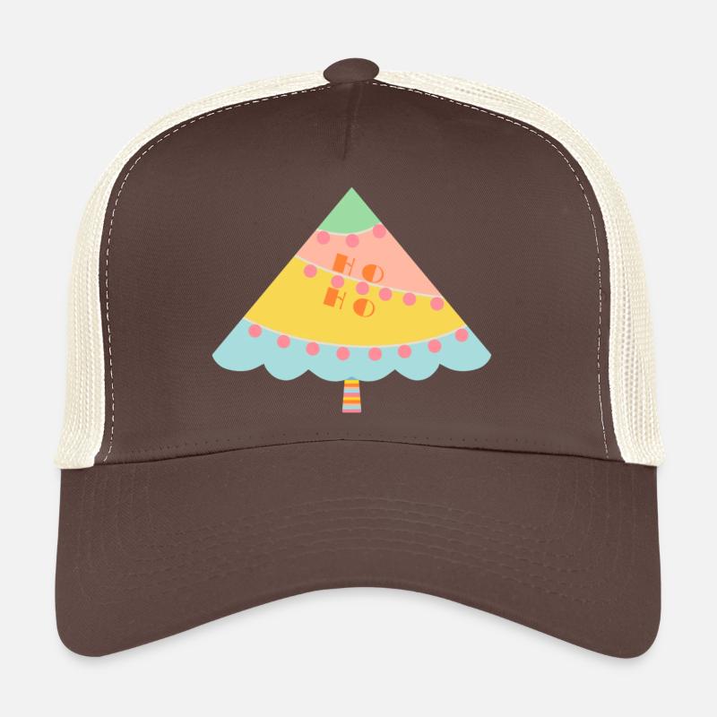 Merry Christmas Tree - Trucker Cap - brown/beige