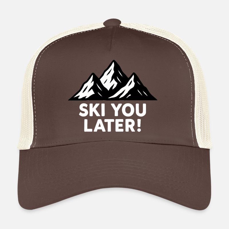 Montagnes enneigées – À bientôt pour skier ! Casquette trucker 