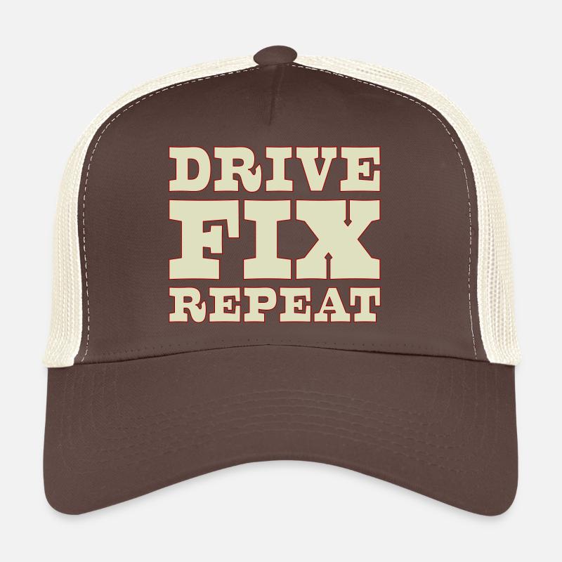 45b_solid_Drive_Fix_Repeat - Casquette trucker  - marron/beige