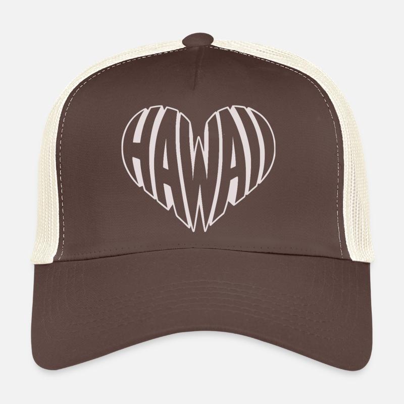 Hawaii, Hawaii Angular Heart Typo Trucker Cap