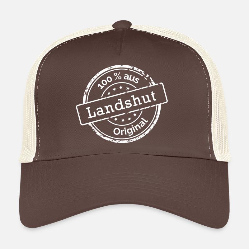 100% aus Landshut - Trucker Cap - Braun/Beige