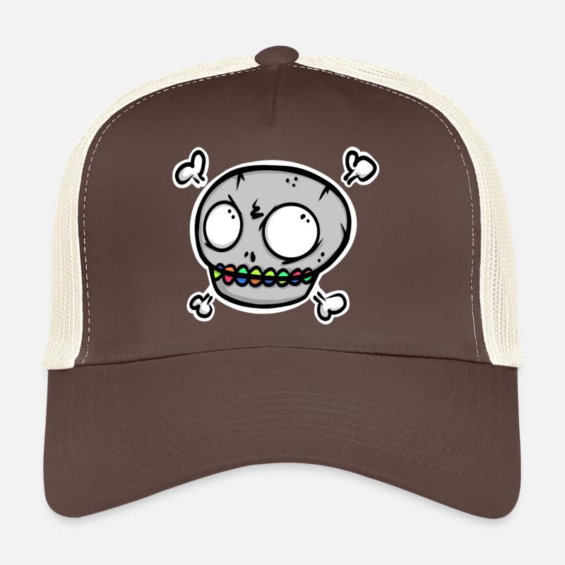 Spooky Fun – Skull with Colorful Halloween Teeth Trucker Cap