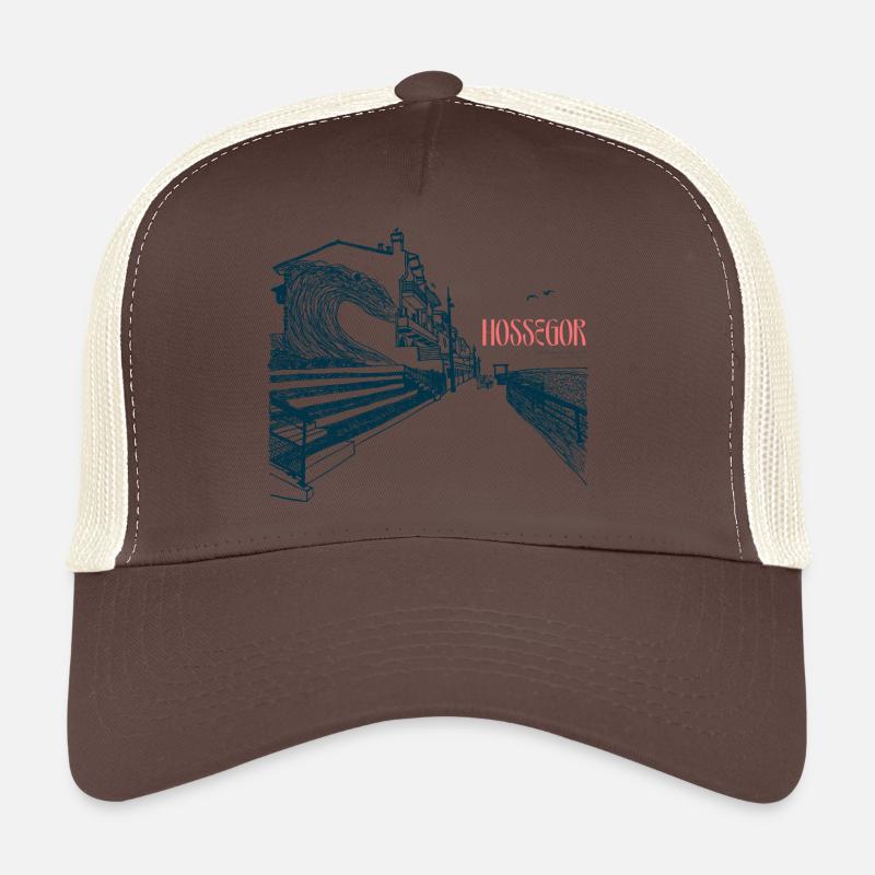 Hossegor Atlantic Coast – Hand-Drawn Wave Trucker Cap