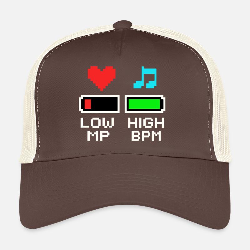 NIEDRIGE MP HOHE BPM Pixel Art Gaming Musik Trucker Cap