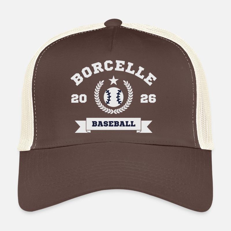 Emblème de baseball Borcelle 2026 - Casquette trucker  - marron/beige