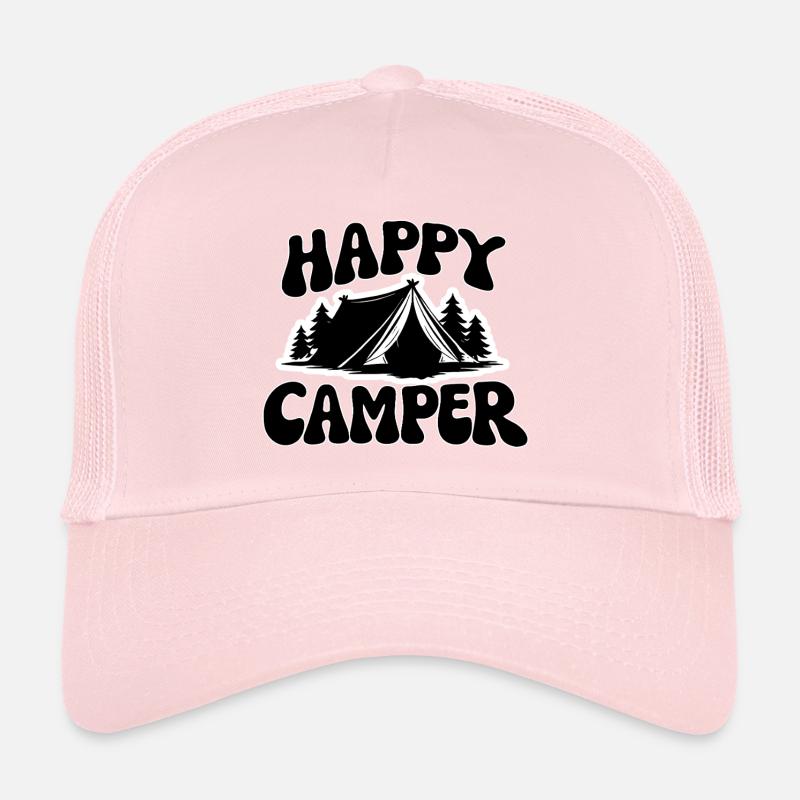 Scène joyeuse de la tente de campeurs Casquette trucker 